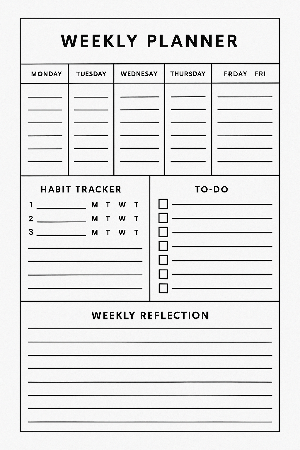 Weekly spread example